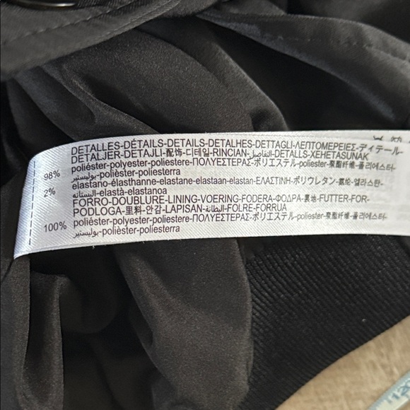 Zara Shiny Cropped Bomber Jacket Shoulder Pads Size Extra Small - Picture 9 of 9